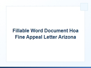Fillable Word Document for Arizona Hoa Fine Appeal