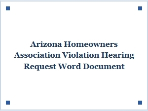 Arizona Hoa Violation Hearing Request Template