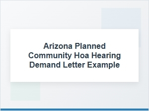 Arizona Hoa Hearing Demand Letter Template